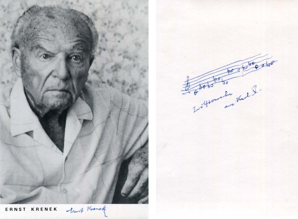 Ernst Krenek Autograph