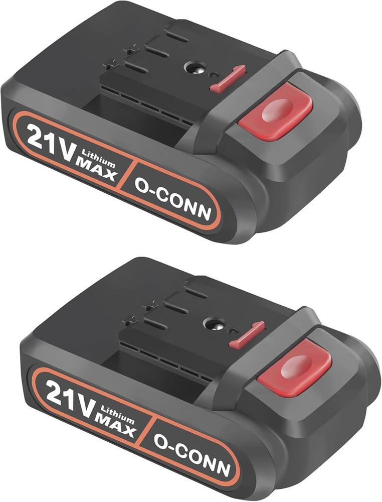 O-CONN Mini Chainsaw Battery Replacement, 2 Pack 21V MAX 2000Mah Rechargeable Ba