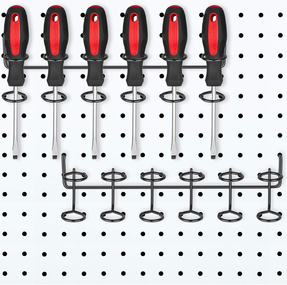 2 Pieces Pegboard Screwdriver Holder Peg Board Tool Utility Hooks Pegboard Acces