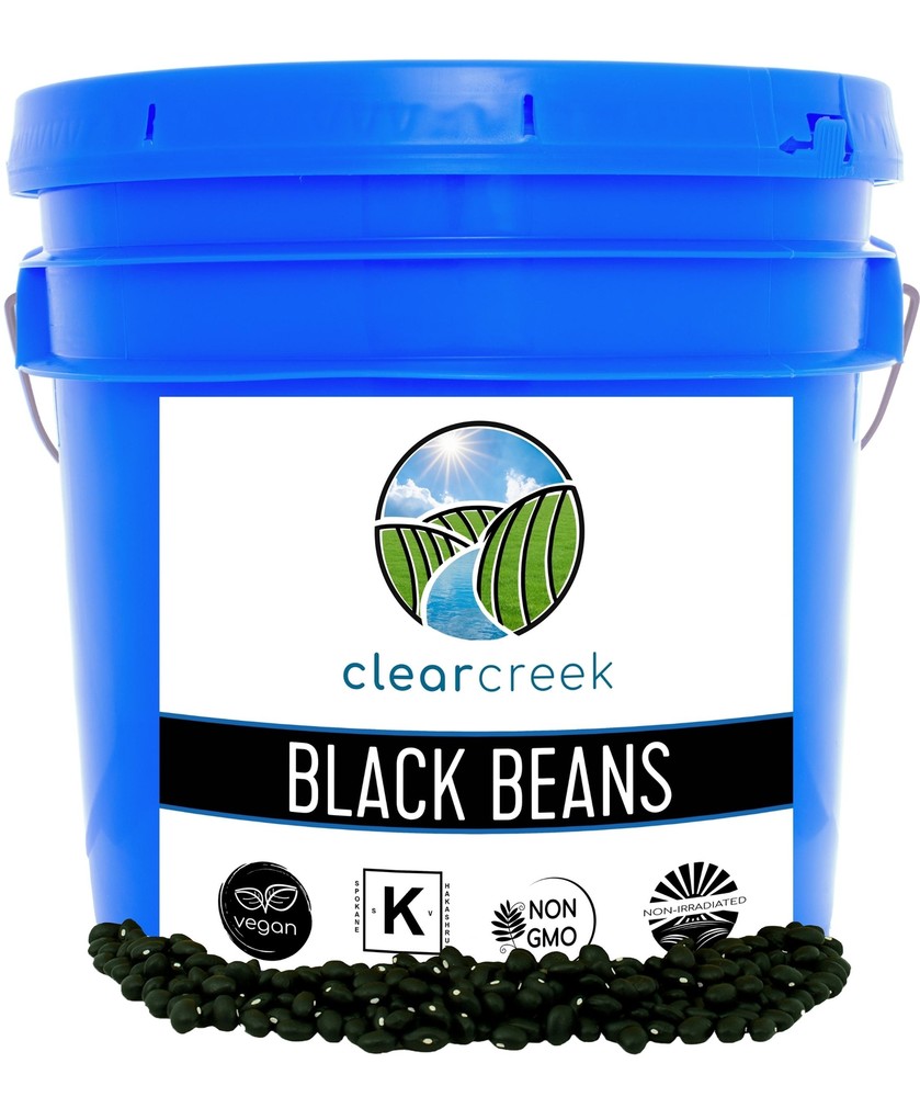 Clear Creek Black Beans 25 lb Bucket
