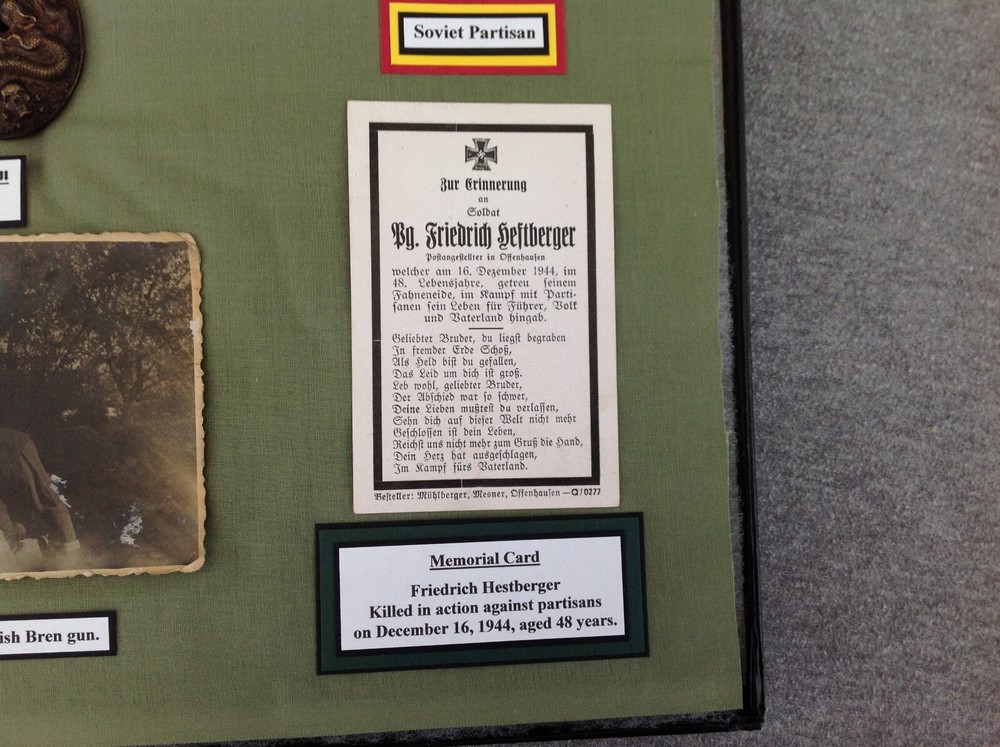 WWII Partisans War Against Germany Collectibles in Display Box