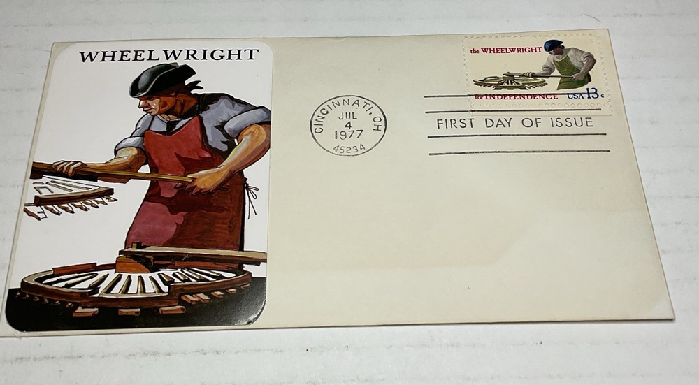 First Day Issued Wheel wright Cincinnati OH July 4th, 1977
