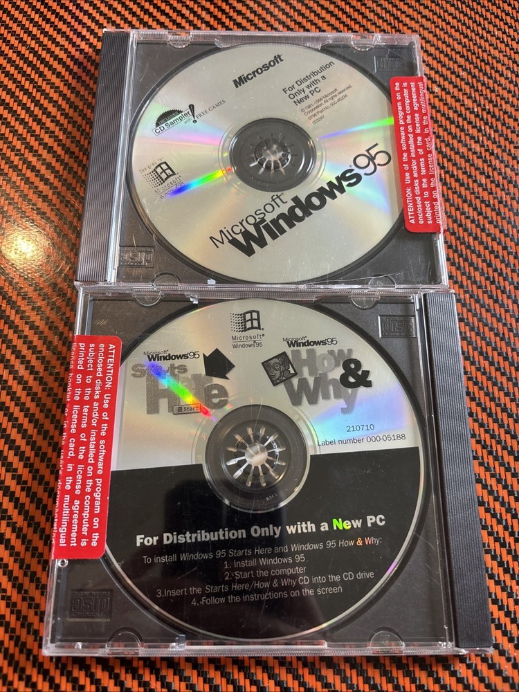 Microsoft Windows 95 Disc For Distribution W/ New Start Guide How And Why