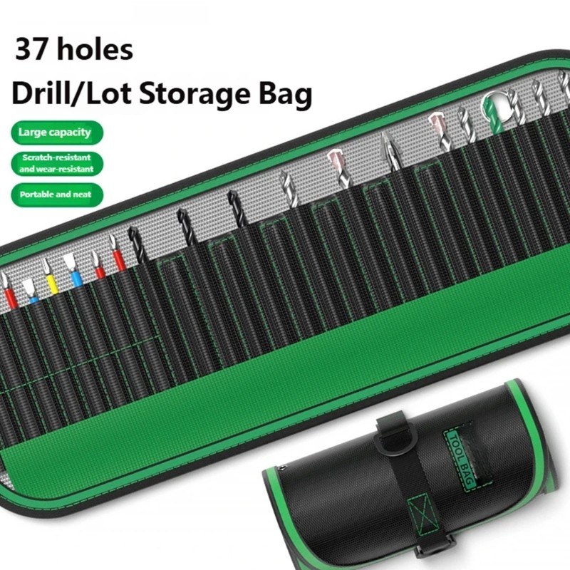 Professional Tool Storage Roll Pouch Roll Up Tool Bag for Sockets and Drill Bits