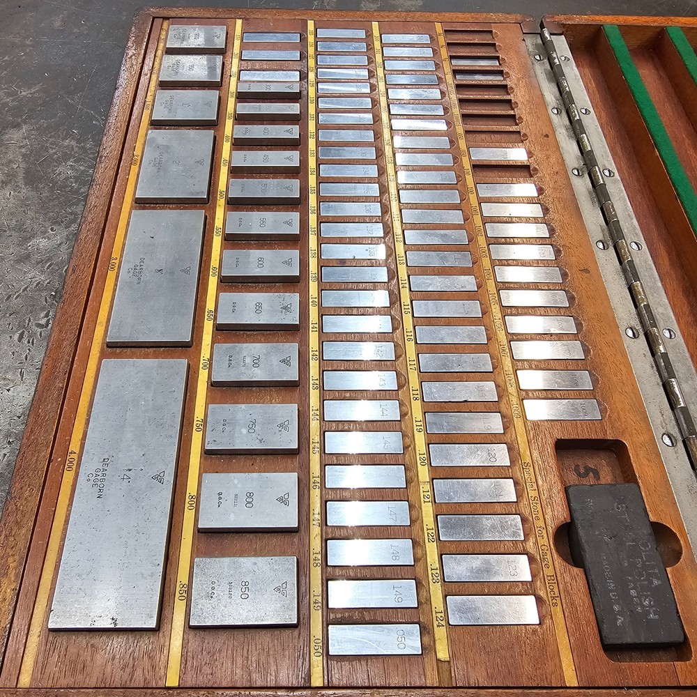 Dearborn Ellstrom .100-4" Steel Rectangular Gage Blocks Missing Wear Blocks