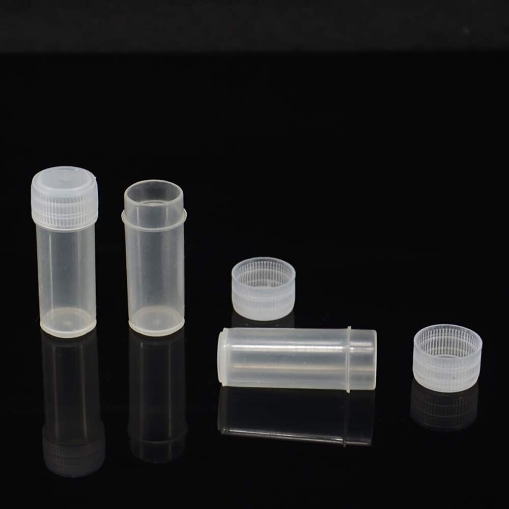 100pcs 5ml Mini Small Plastic Sample Bottles Test Tube Vials Storage Container