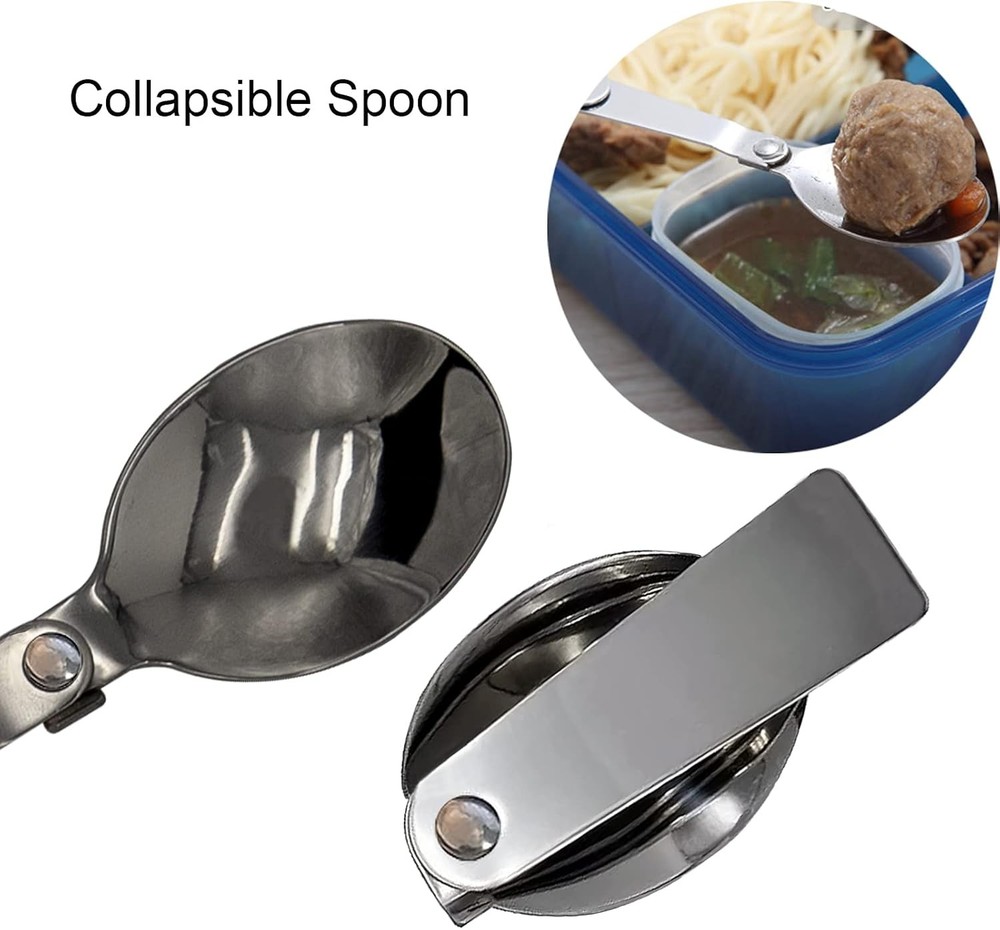 Foldable Fork & Spoon Set Portable Folding Spoon & Fork Set W/ Two Plastic Cases