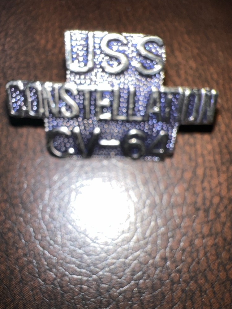 Military Hat | Lapel Pin: USS Constellation CV-64 Script Pin