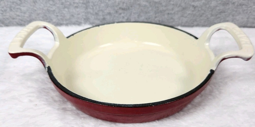 LAVA Cast Iron Enameled Red 6.5" Pan EUC