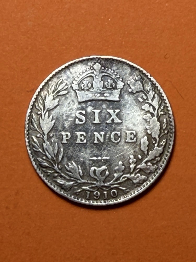1910 Great Britain 🇬🇧 Silver Six 6 Pence (A3053)