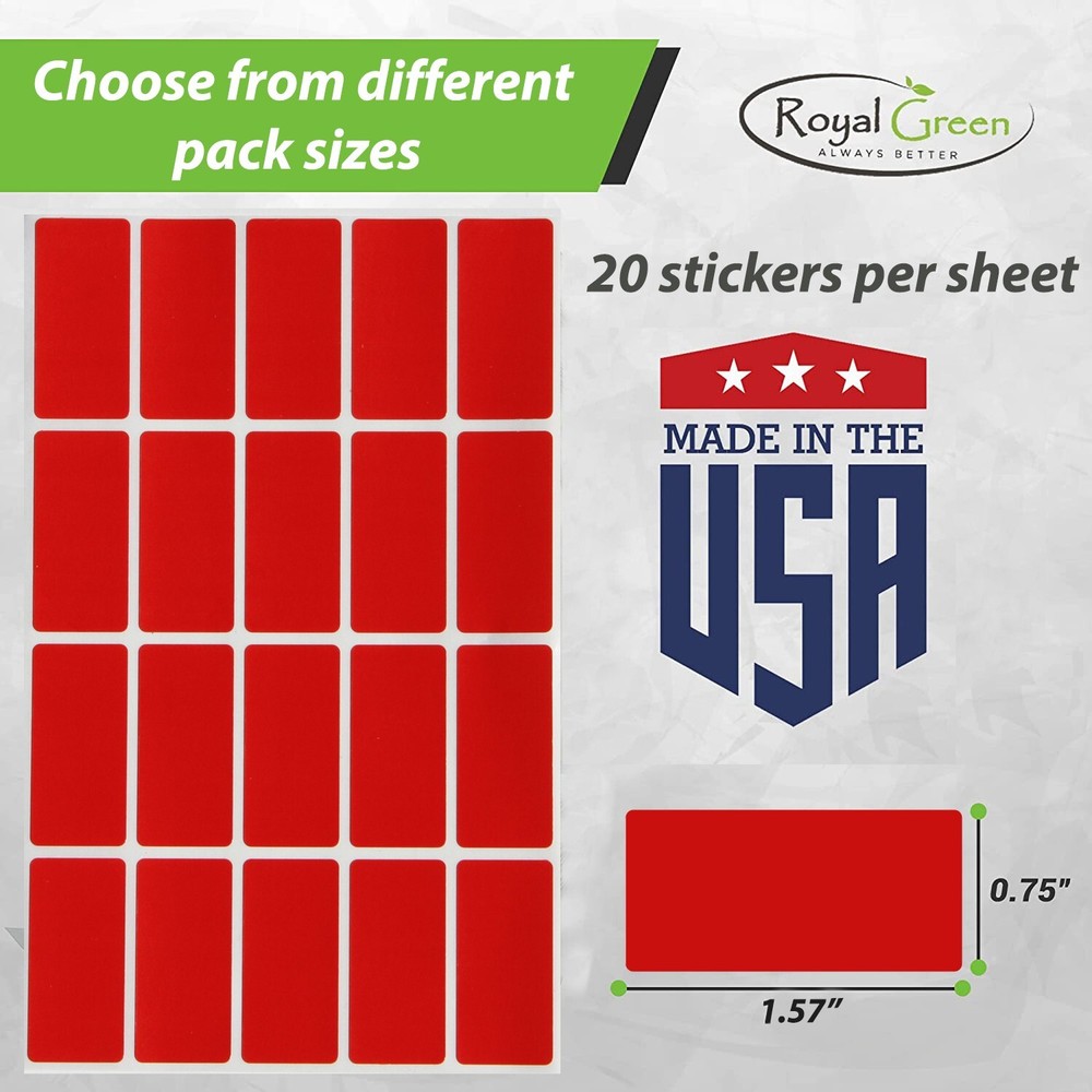 Fluorescent Neon Color Stickers Permanent Adhesive Rectangular Labels 400 Pack