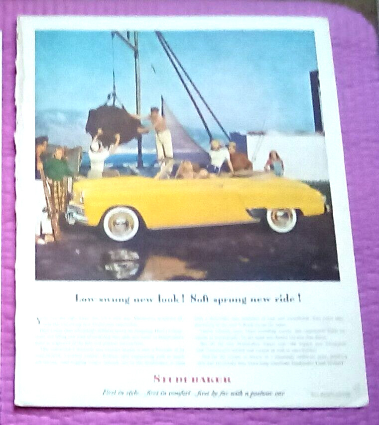1948 Studebaker Convertible yellow print Ad