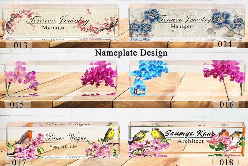 Acrylic Desk Personalized Name Plate for Custom Office Decor