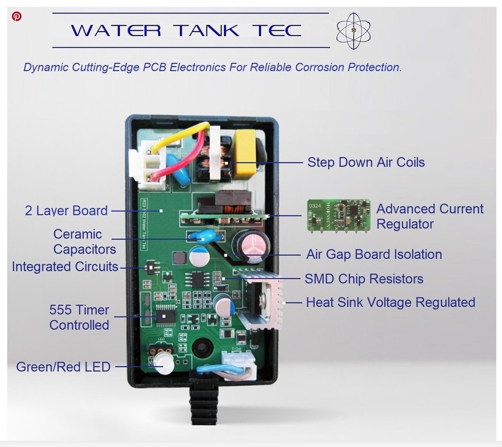 ICCP Powered Anode Rod System. Stops Internal Tank Corrosion & Hot Water Odor.