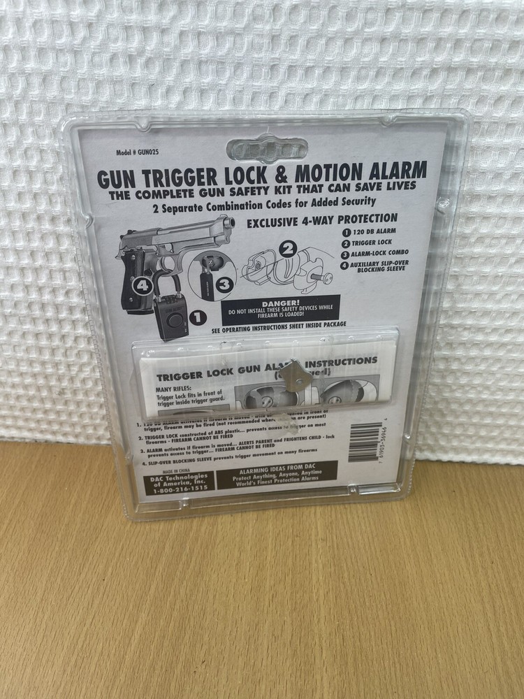 DAC Technologies Gun Trigger Lock & Motion Alarm Brand New Sealed