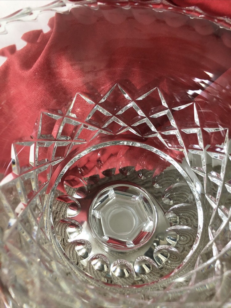 Antique Diamond Cut Crystal Silver Compote Dutch 833 Silver