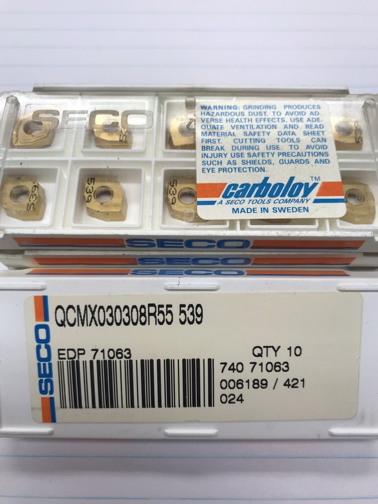 10 pcs.  QCMX030308R55 539 SECO INSERT. (loc H7)