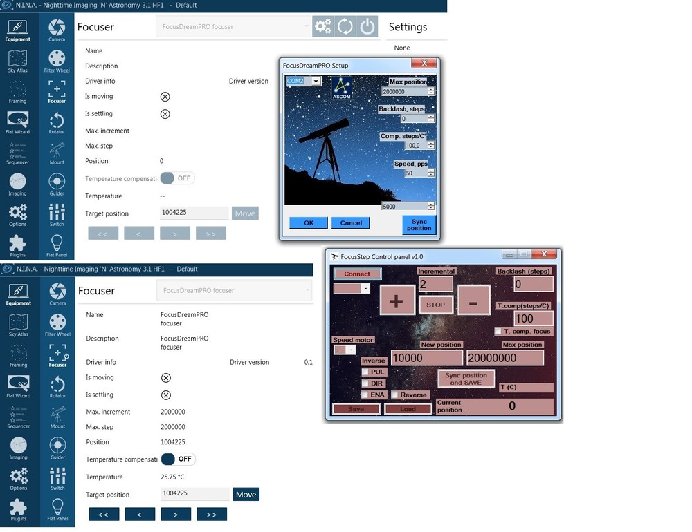 FocusStep — DIY, ASCOM, INDI focuser controller with "Step/Dir" motor control
