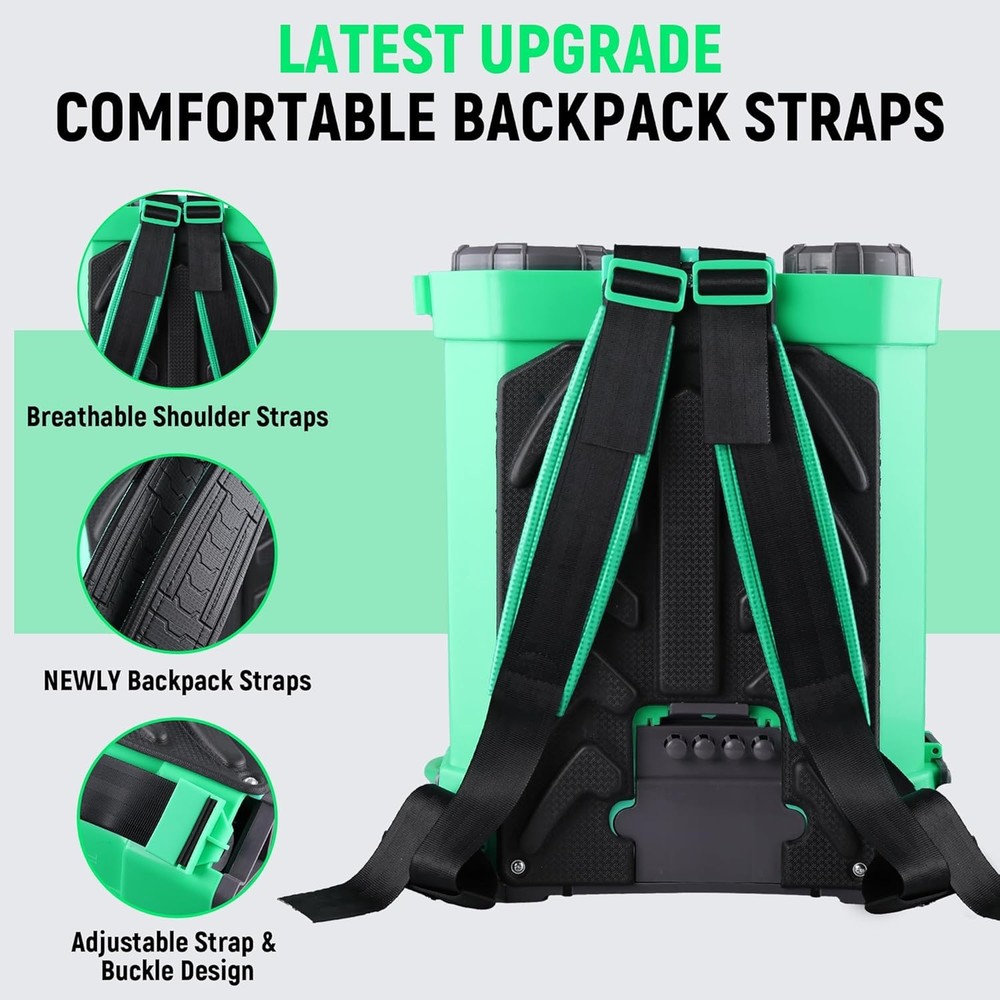 Battery Powered Backpack Sprayer with Mixer 4.2 Gallon, Upgraded Backrest & Stra