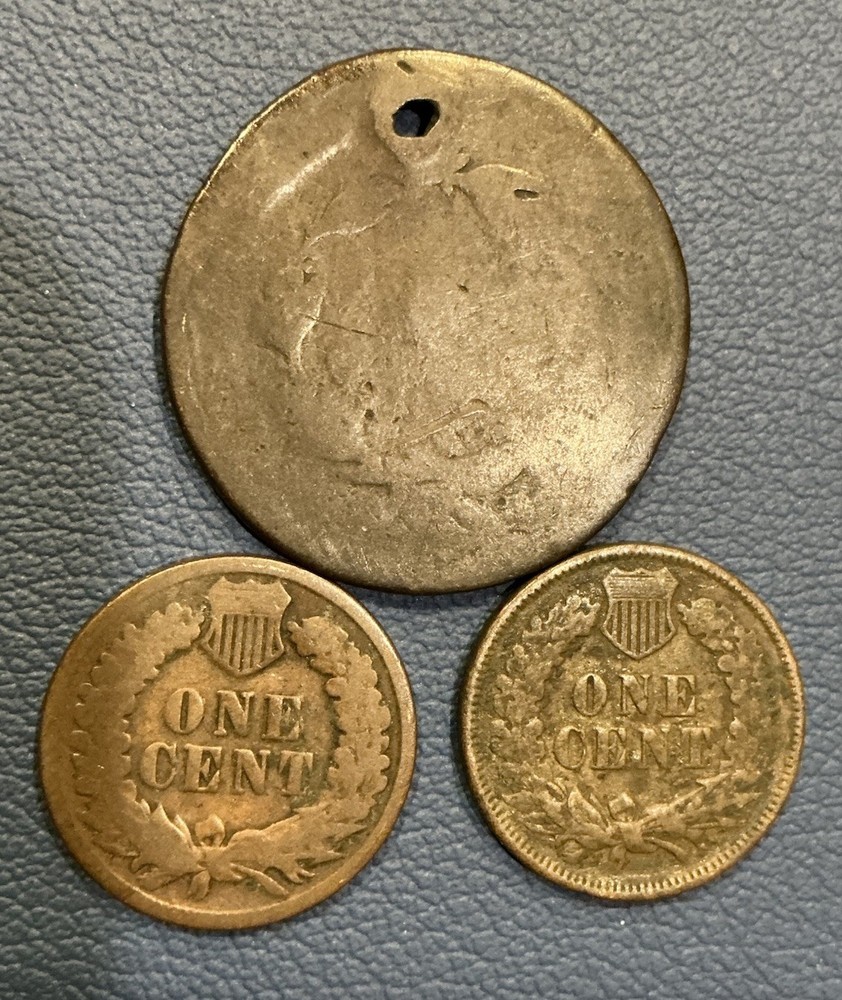 U.S. Cent Group – Large Cent + 1887 & 1893 Indian Head Cent