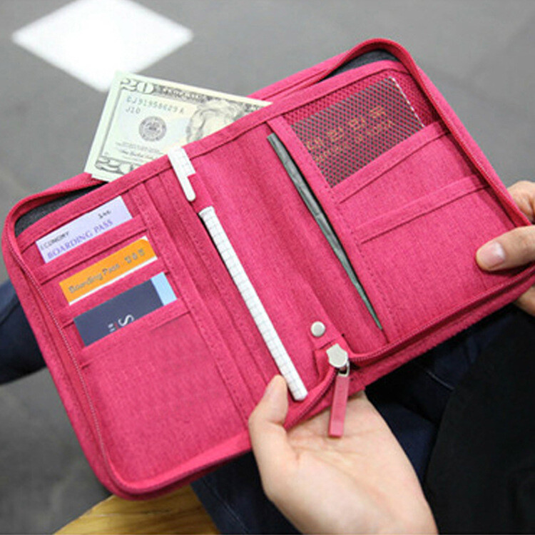 Travel Passport Holder Multi-function Document Package Multiple Card Wallet US