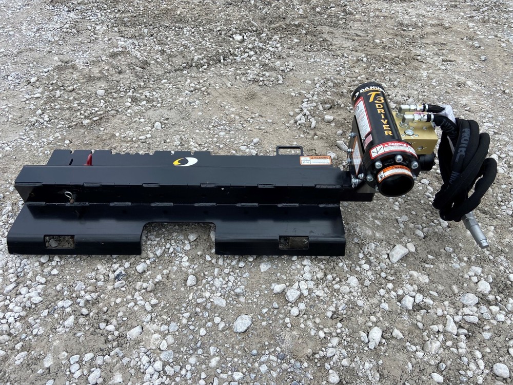 Danuser T3 Offset T-Post Driver Skid Steer Attachment 3"Diameter Oil Field Posts