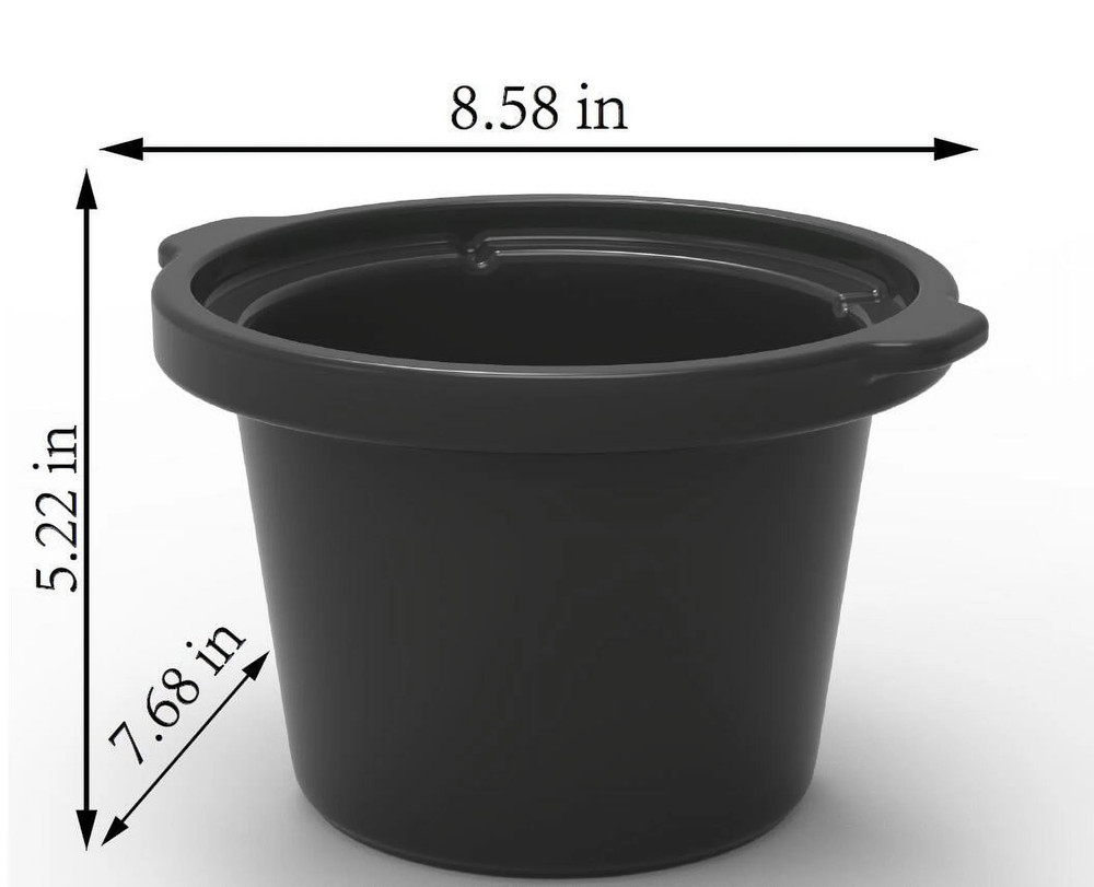 2 Quart Manual Slow Cooker, Durable Matte Black Finish