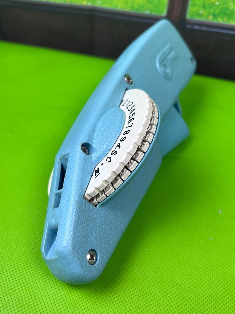 Tape Tool Label Maker Gun Blue Vintage