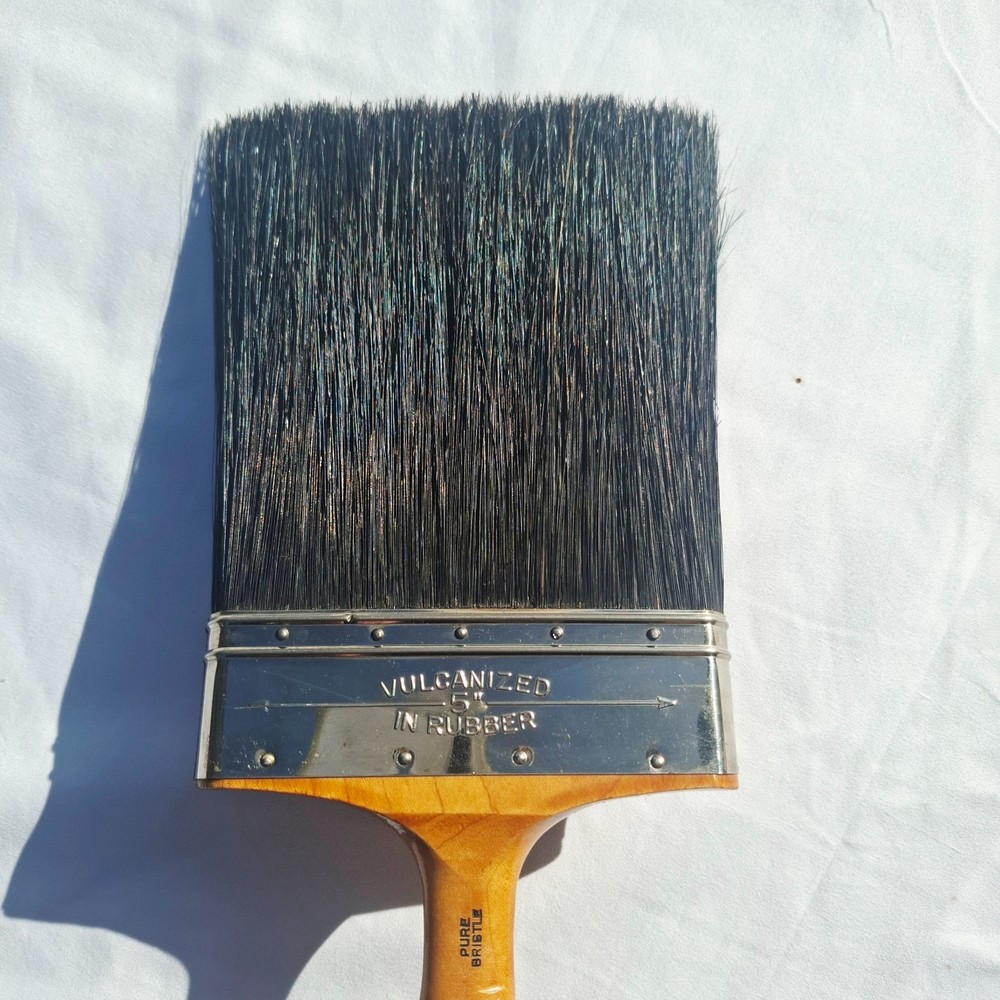 Vintage Extra Large Pure Bristle Paint Brush 5" Vulcanized