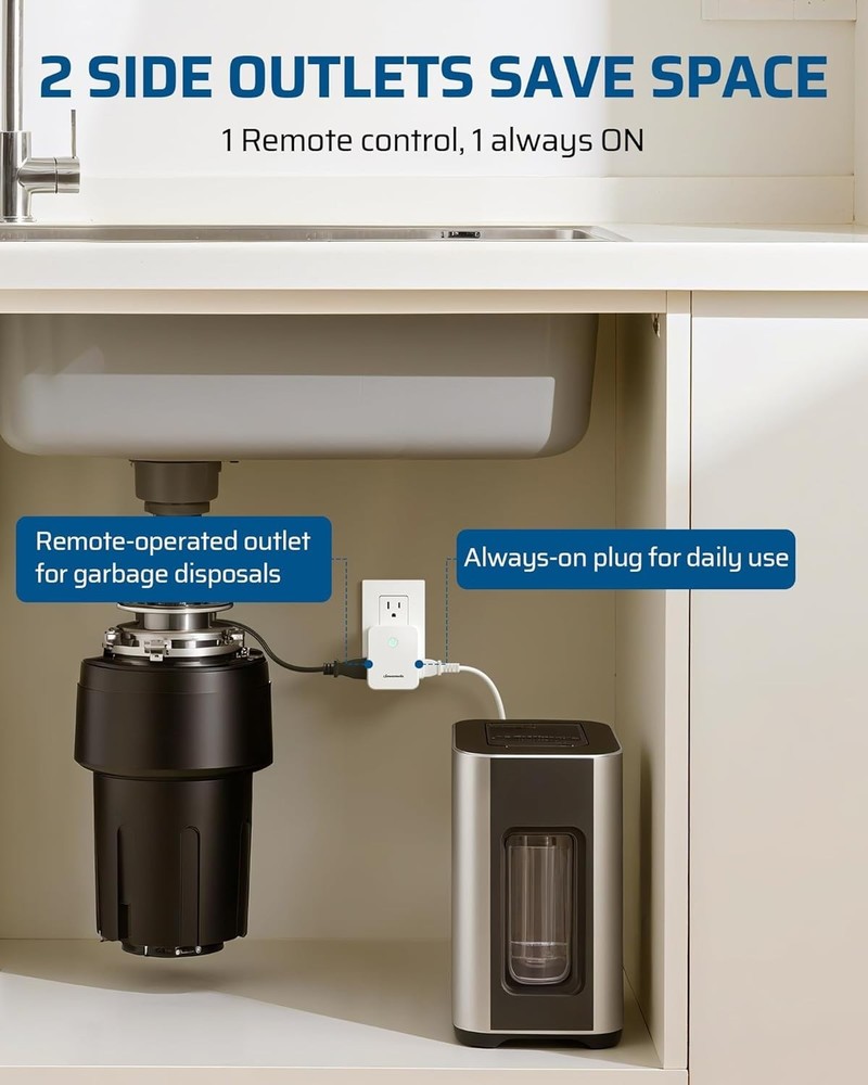 Garbage Disposal Wireless Switch, Buckle Design & Removable Remote Control Outle