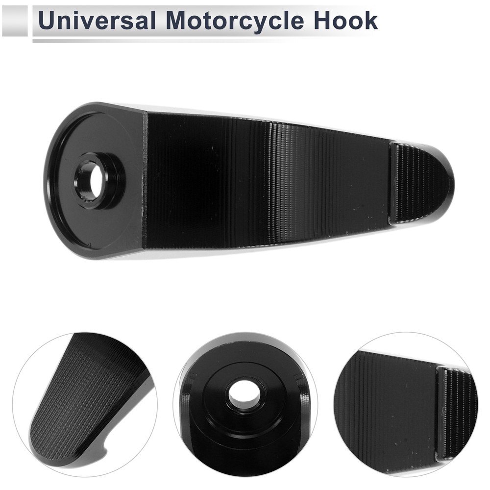 Aluminum Alloy Monoblock Motorcycle Drop Hook 1 Set Black
