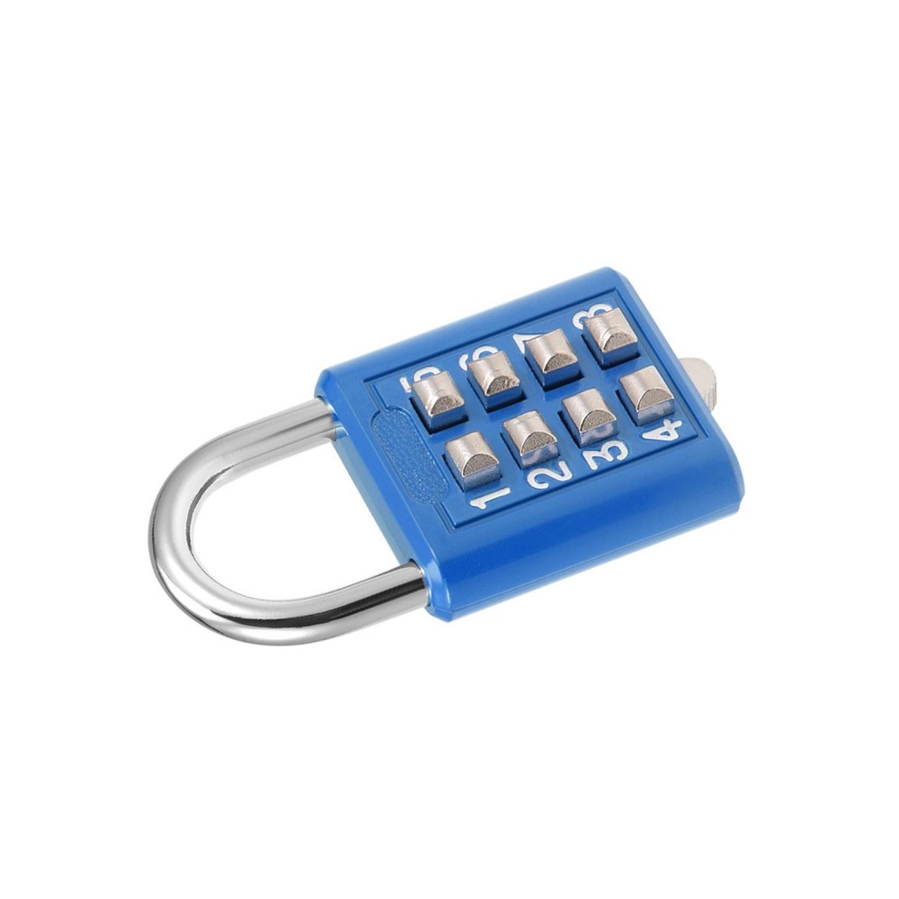 8-Digit Combination Padlock Push Button Lock for Locker Cabinet Blue 2Pcs