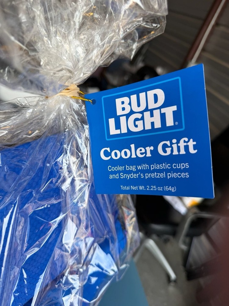 Bud Light 6-Pack Cooler Bag Gift Set with 2 Plastic Cups
