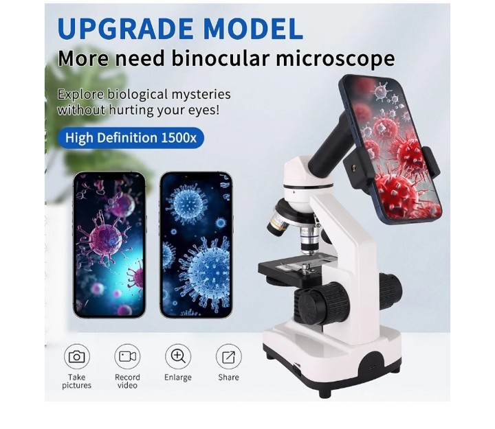 Microscope,40X-2000X Microscope with Phone Adapter & Slides Set,Suitable for...