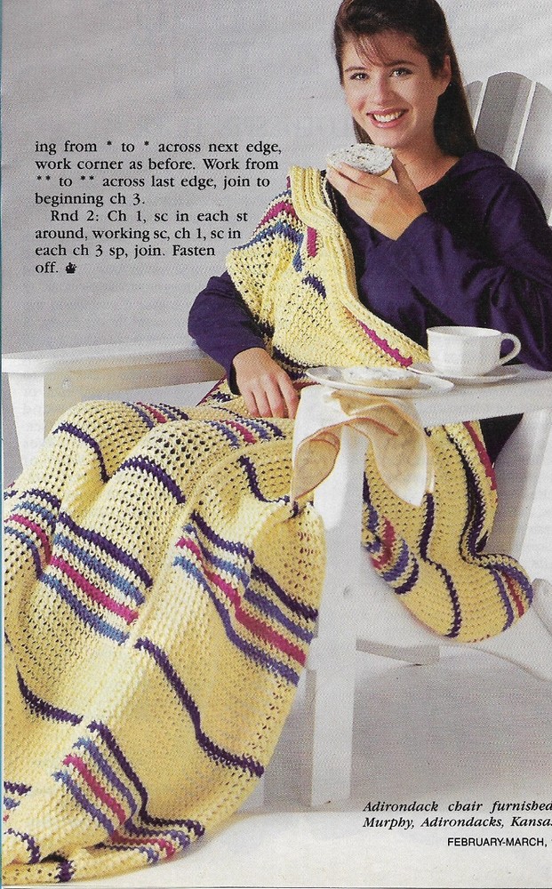 Bright Thermal Stitch Afghan crochet pattern instructions