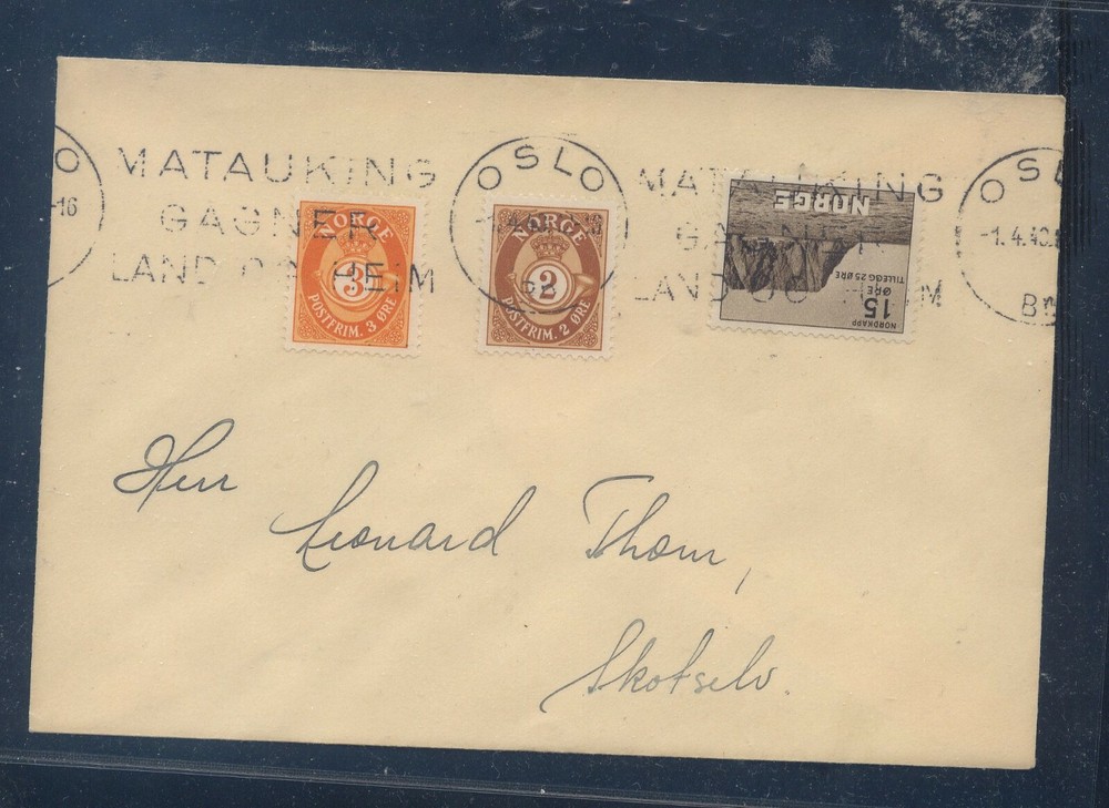 Norway  B28  on  cover