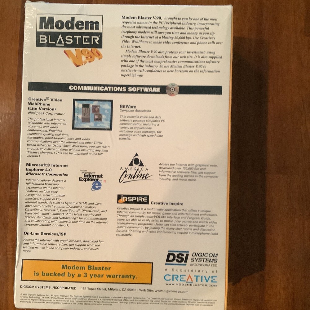 modem blaster 56kbps internal data fax modem with voice v.90