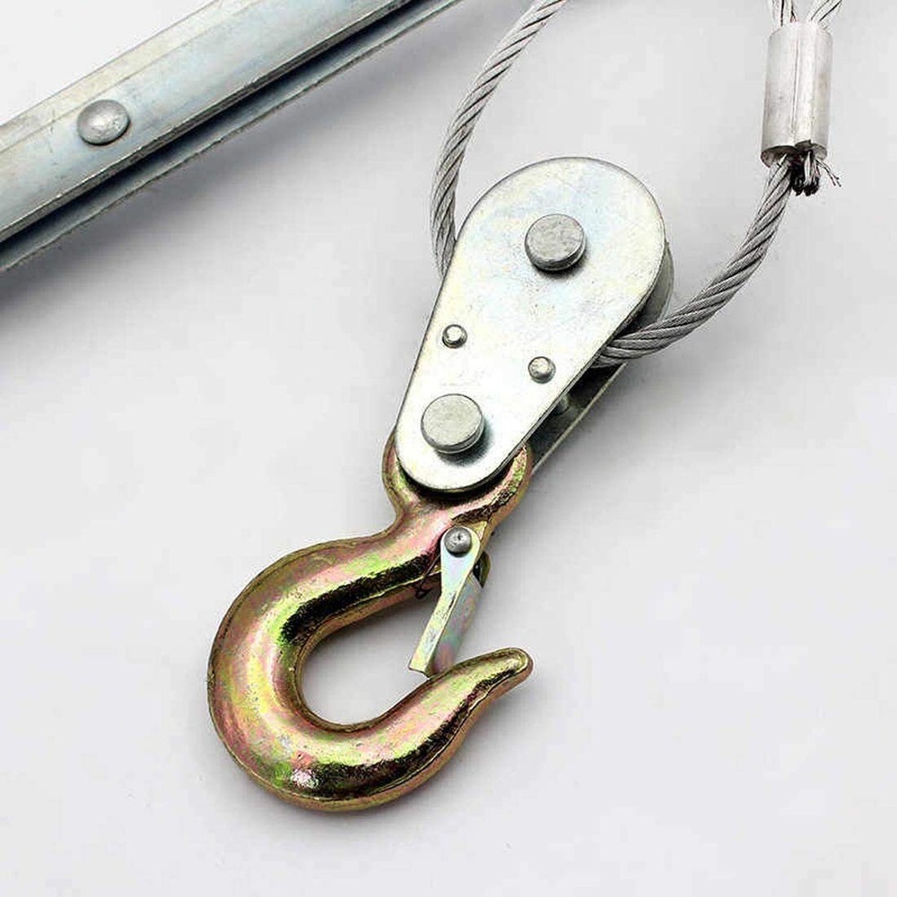 4 Ton Dual Gear Power Puller Heavy Duty 2 Hook Cable Puller Hand Winch Turfer