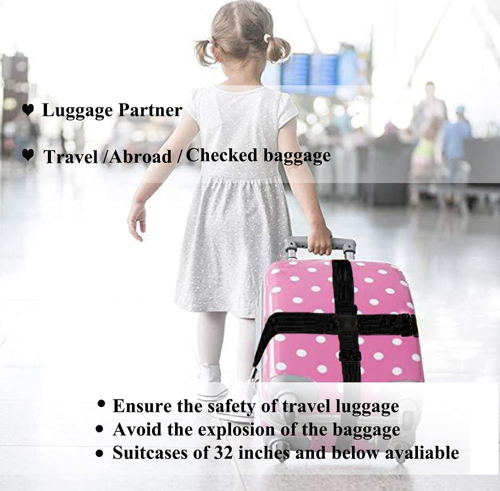 Lightweight 2 Pack Suitcase Belts: Adjustable Travel Straps with Quick Release