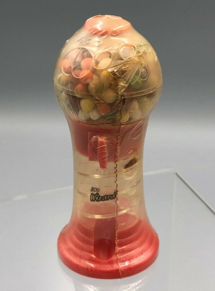 1980s MICRO WIZARD CANDY MACHINE Plastic CANDY CONTAINER Dispenser Vintage