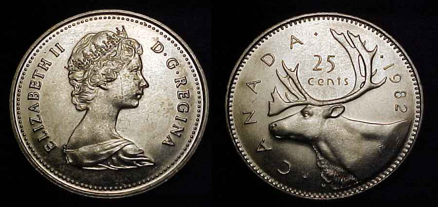 CANADA 1982 Twenty-five Cents BU