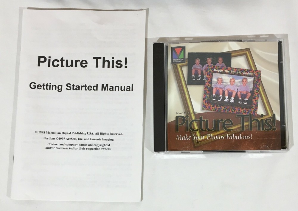 Picture This! Macmillan CD-ROM Photo Editing Software Windows 95 98 NT Complete
