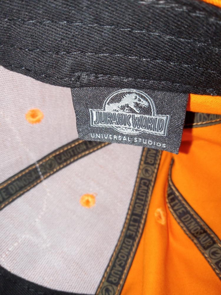 Universal Studios Exclusive Jurassic Park Baseball Hat Cap Orange Pre-Owned
