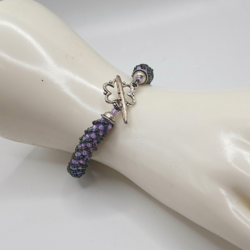HANDMADE Violet Netted Rope Bracelet 7.5''