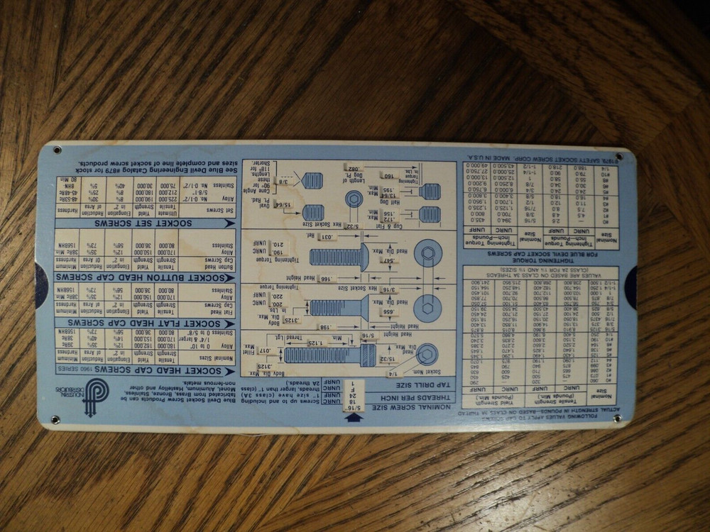 Vintage Blue Devil Safety Socket Screw Guide Calculator Tool 10" Long