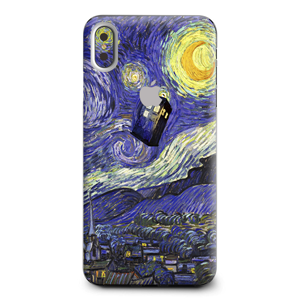 Skins Decal Wrap for Apple iPhone XS Max Tardis Starry Night