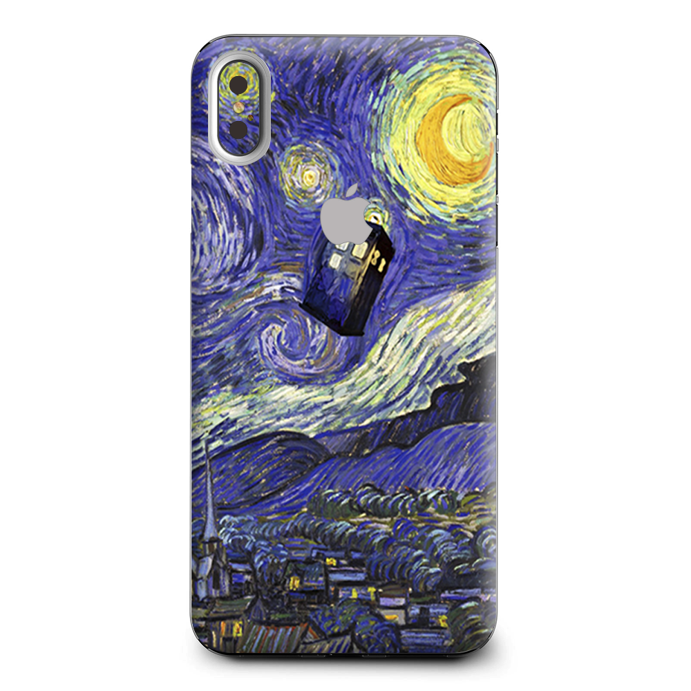 Skins Decal Wrap for Apple iPhone XS Max Tardis Starry Night