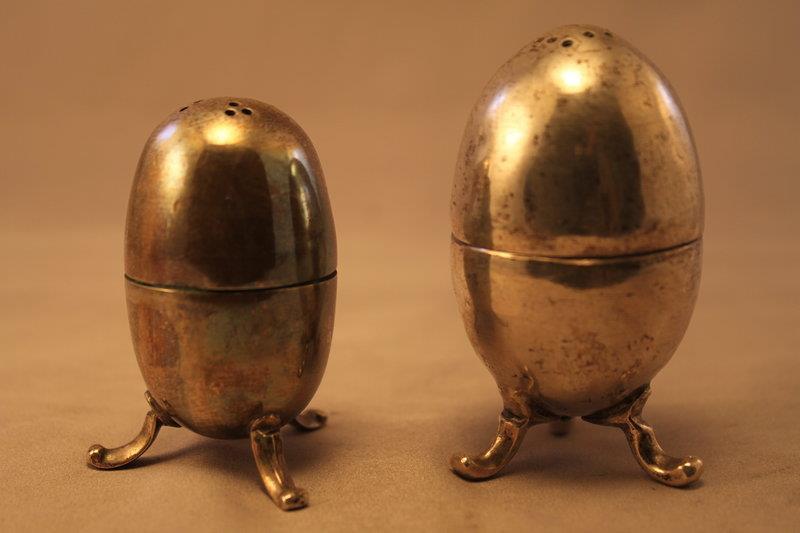 Antique Middle Eastern Silver Salt & Pepper Shakers.
