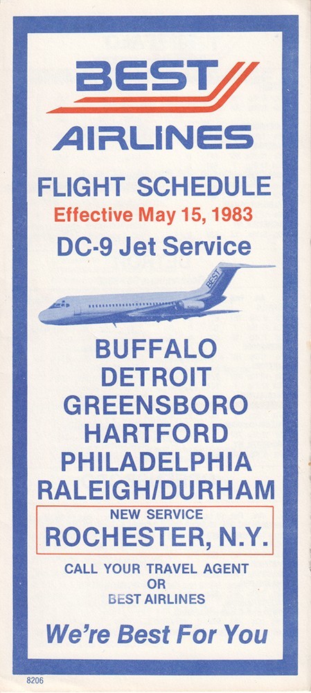 Best Airlines timetable 1983/05/15
