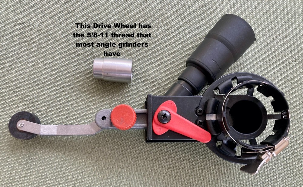 Angle Grinder Sanding Belt Adapter Attachment with 5/8"-11 Threaded Drive Wheel